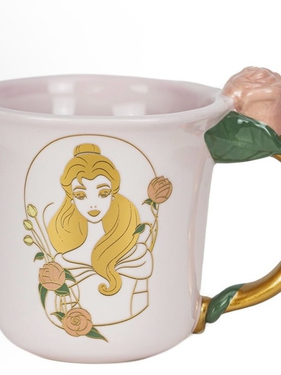 Zak Other - Pink Belle Floral Ceramic Mug with Gold Accents